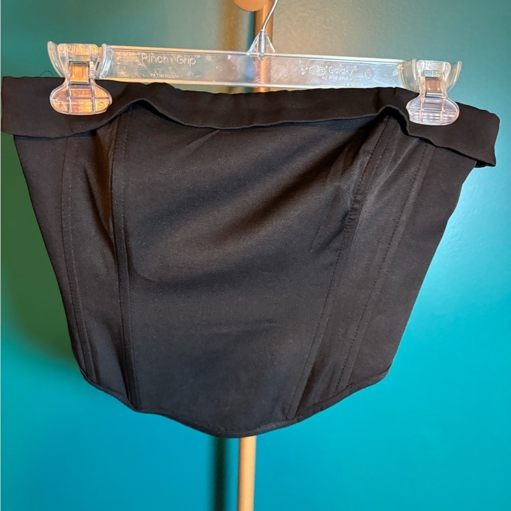 Showpo Sleek Black Strapless Corset Top